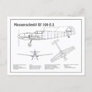 Postal Messerschmitt Bf 109 - Plano aéreo BD