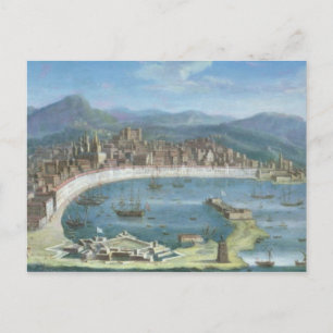 Postal Messina - una vista panorámica del puerto