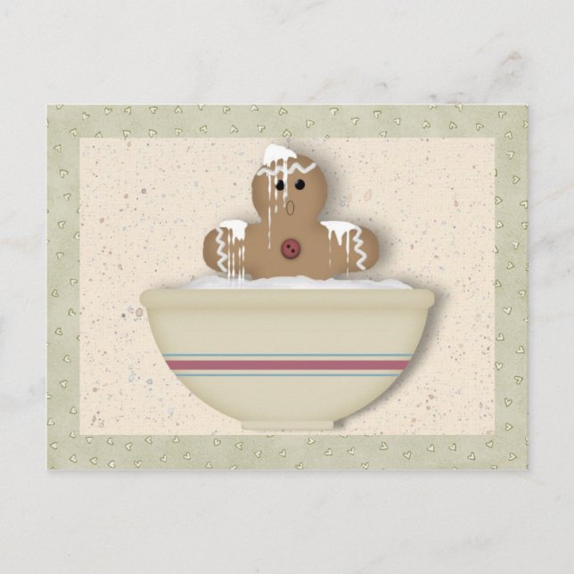 Postal Messy Gingerbread Man Recipe Card (Anverso)