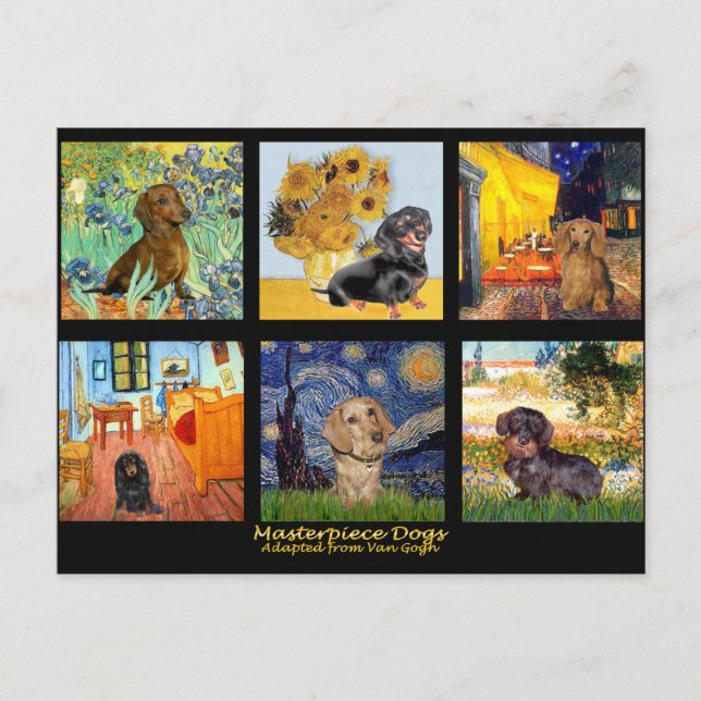 Postal Mestizos Dachshunds Obra Maestra (Anverso)