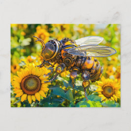 Postal Metal Bumblebee on Sunflower in Summer