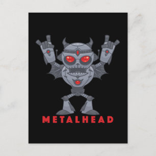 Postal Metalhead - Heavy Metalizado Robot Devil - Con Tex