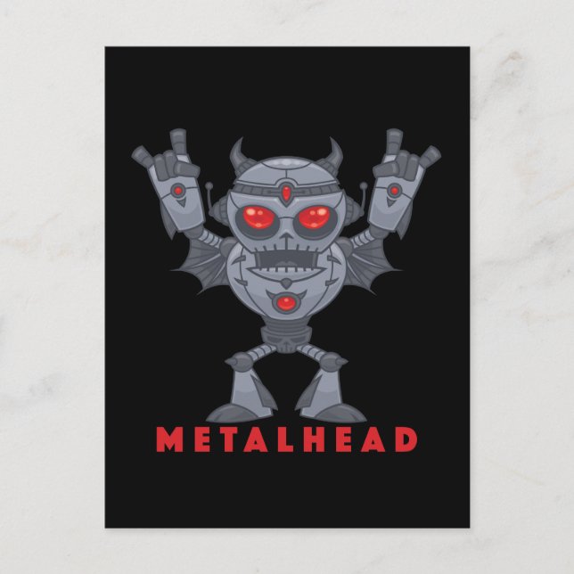 Postal Metalhead - Heavy Metalizado Robot Devil - Con Tex (Anverso)