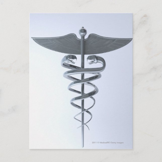 Postal Metalizado caduceus (Anverso)