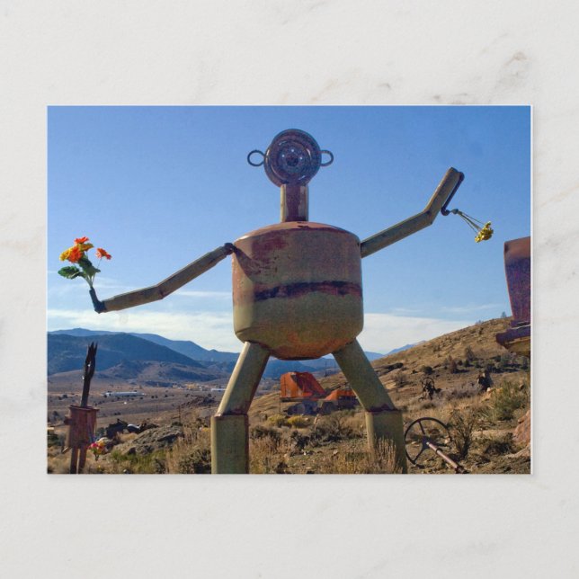 Postal Metalizado con flores, Nevada (Anverso)