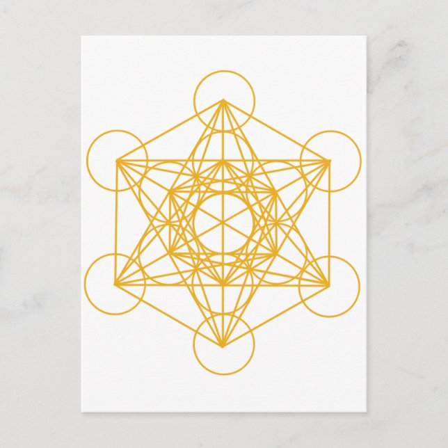 Postal Metatron Cube Gold (Anverso)