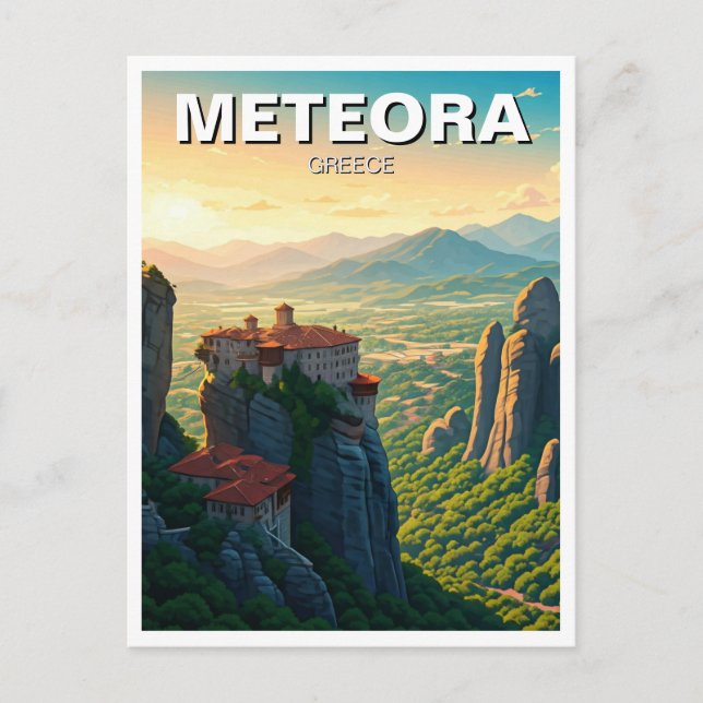 Postal Meteora Grecia Viaje (Anverso)