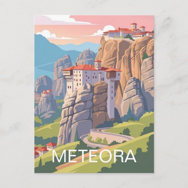 Postal Meteora Grecia Viajes (Anverso)