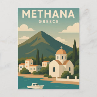 Postal Methana Grecia minimalista