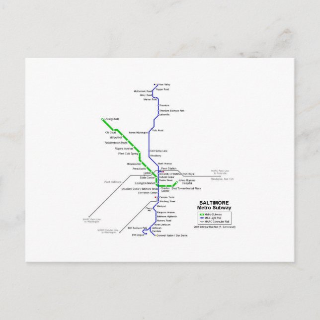 Postal Metro de Baltimore (Anverso)