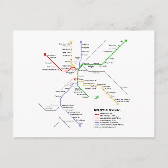 Postal Metro de Bielefeld (Anverso)
