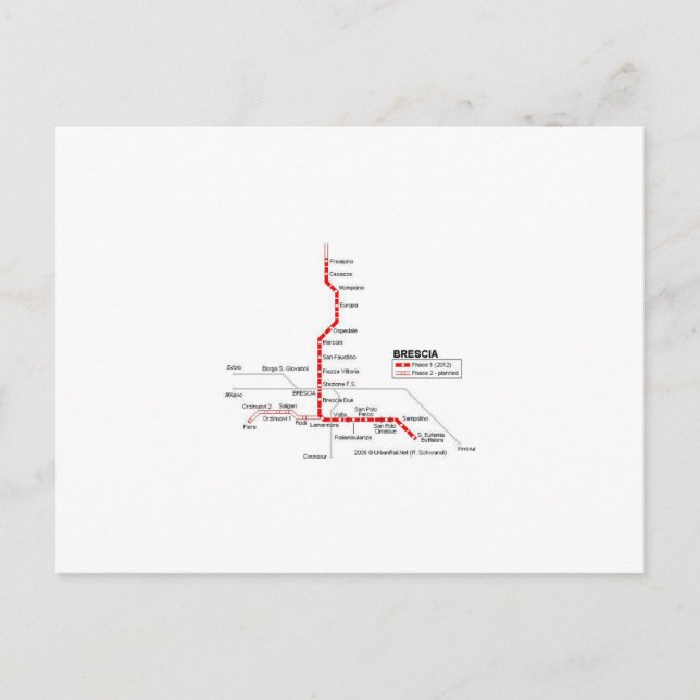 Postal Metro de Brescia (Anverso)