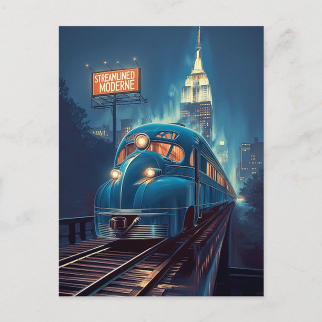 Postal Metropolis Express | Tren Art Deco de Nueva York (Anverso)
