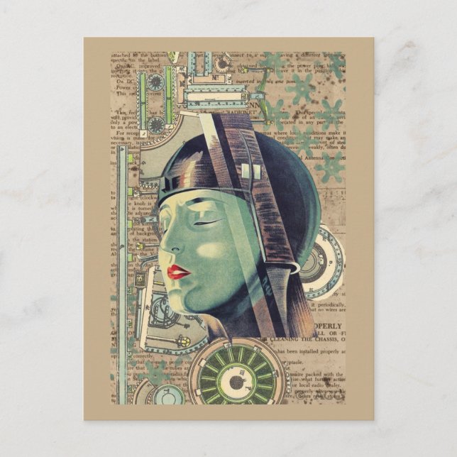 Postal Metropolis Steampunk Woman (Anverso)