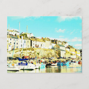 Postal Mevagissey Cornwall England Watercolor