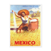 México, chica mexicana en una granja, viaje vintag