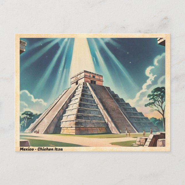 Postal México Chichen Itza Vintage Travel (Anverso)