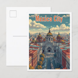 Postal México D.F. Ilustracion de viajes artísticos