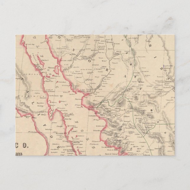 Postal México, Estados del Noroeste (Anverso)
