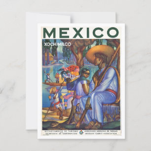 Postal México Estilo afiche de viajes inspirado en la ret