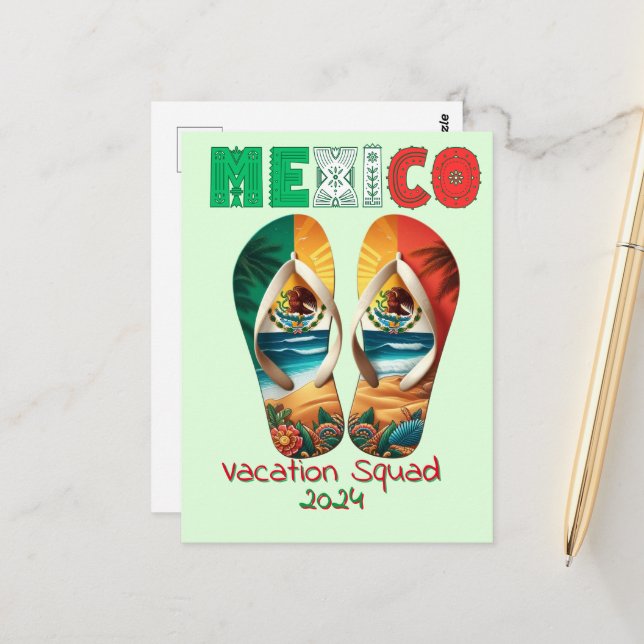 Postal México Flip Flop Vacation Tropical Getaway Design (Anverso/Reverso In Situ)