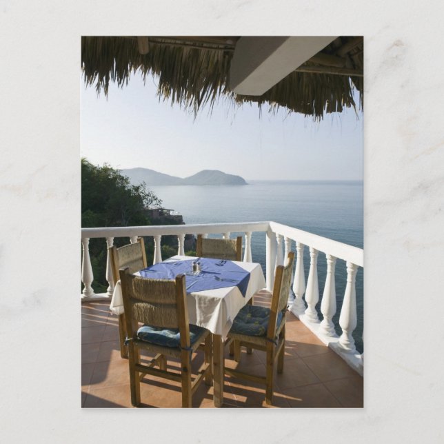 Postal México, Guerrero, Zihuatanejo. Cafe Table over (Anverso)