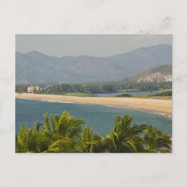 Postal México, Jalisco, Barra de Navidad. Playa del puebl (Anverso)