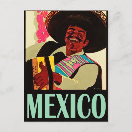 Postal México, México, juega acordeón, cosecha