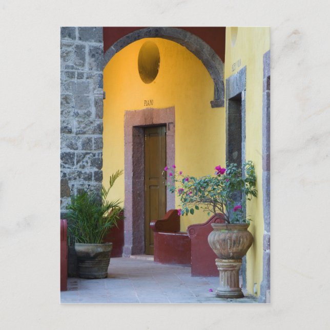 Postal México, San Miguel de Allende, entrada al Arco (Anverso)