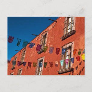 Postal México, San Miguel de Allende. Estandartes colorid
