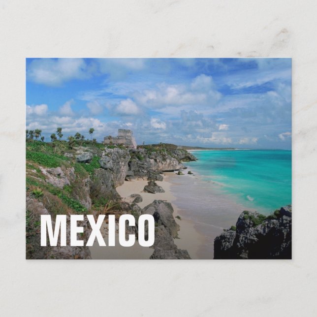 Postal México, Yucatán, Península, Ruinas De Tulum, Mayas (Anverso)