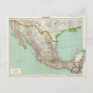 Postal Mexique - Mapa de México