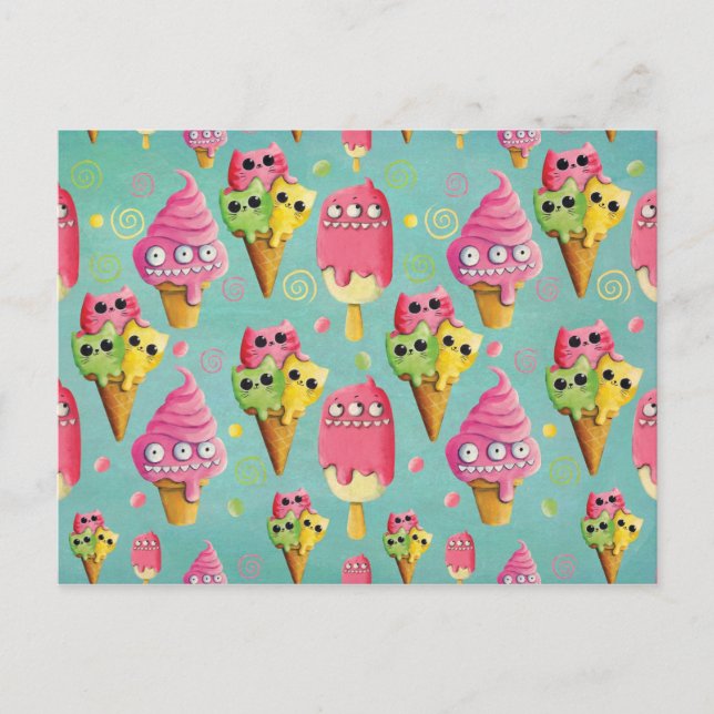 Postal Mezcla de helados de verano (Anverso)