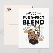 Mezcla perfecta: arte de gato y café para amantes