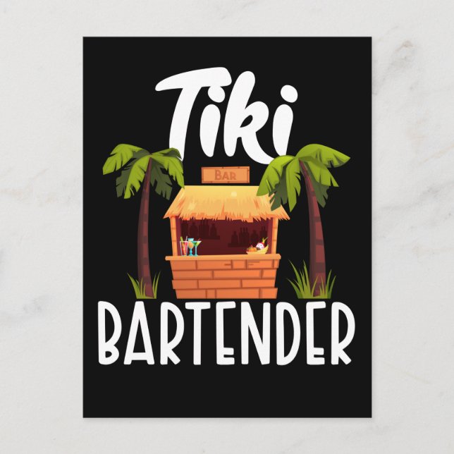 Postal Mezclador de bebidas tiki hawaiano bartender diver (Anverso)