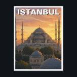 Postal Mezquita Azul de Estambul de Turquía<br><div class="desc">La Mezquita Azul, oficialmente conocida como la Mezquita Sultan Ahmed, es una impresionante obra maestra arquitectónica ubicada en Estambul, Turquía. Construida a principios del siglo XVII, la mezquita es famosa por sus impresionantes azulejos azules Iznik que adornan sus paredes interiores, lo que le da su nombre. La mezquita presenta un...</div>
