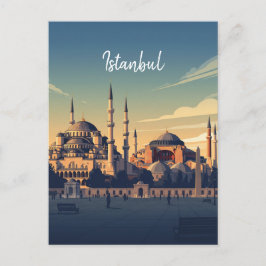 Postal Mezquita Azul de Santa Sofía de Estambul