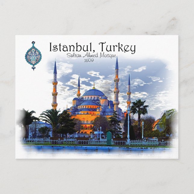 Postal Mezquita Azul - Estambul, Turquía (Anverso)