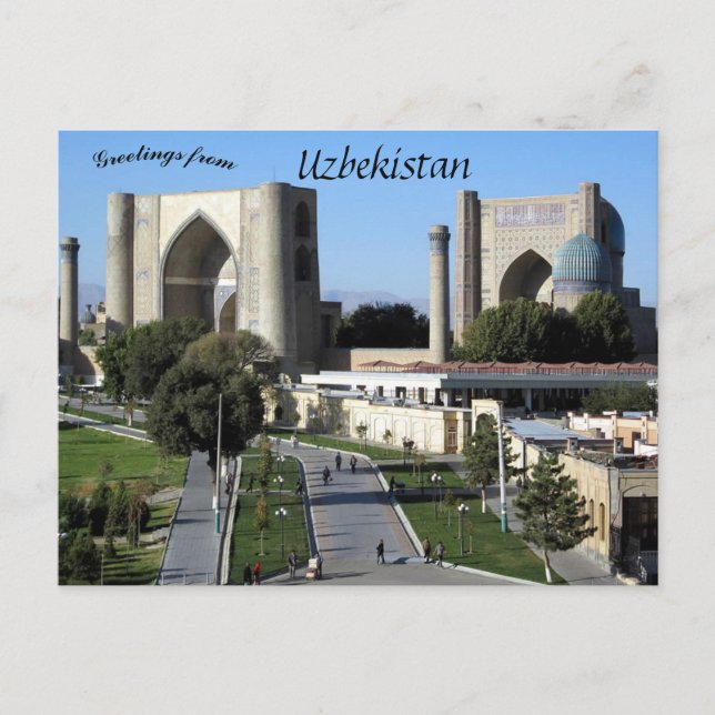 Postal Mezquita Bibi Khanym en Samarcanda y Uzbekistán (Anverso)
