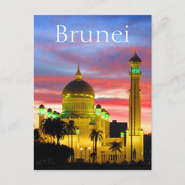 Postal mezquita de brunei sunset (Anverso)