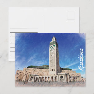 Postal Mezquita de Casablanca de Marruecos Hassan 2 Islám