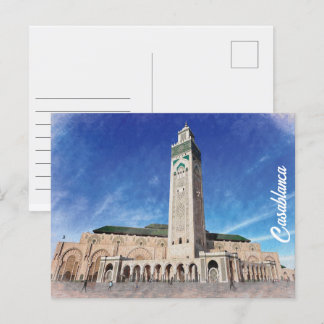 Postal Mezquita de Casablanca de Marruecos Hassan 2 Islám