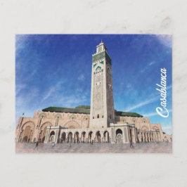 Postal Mezquita de Casablanca de Marruecos Hassan 2 Islám