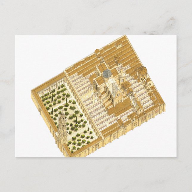 Postal Mezquita de Córdoba España. Vista aérea (Anverso)