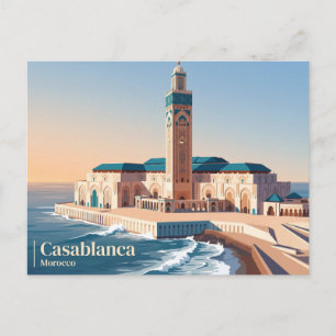 Postal Mezquita de Hassan II Marruecos