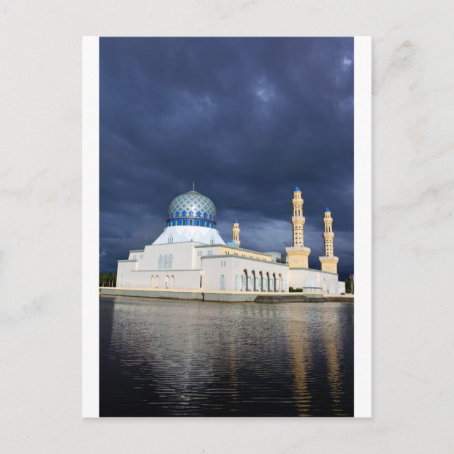 Postal Mezquita de la ciudad Kota Kinabalu Borneo (Anverso)