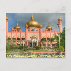Postal Mezquita de la ciudad, Kuching, Sarawak, Malasia