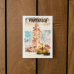 Postal Mezquita de Marrakech Marruecos Koutoubia<br><div class="desc">Postal de arte retro y retro con estilo,  que muestra el paisaje y la impresionante arquitectura y monumentos como la mezquita koutoubia de Marrakech o Marrakech en Marruecos. Funciona como un recuerdo de viaje y también es una idea de regalo para memorizar sus vacaciones en el país del Magreb.</div>