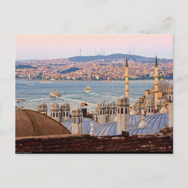 Postal Mezquita de Suleymaniye de postal, Estambul Turquí (Anverso)