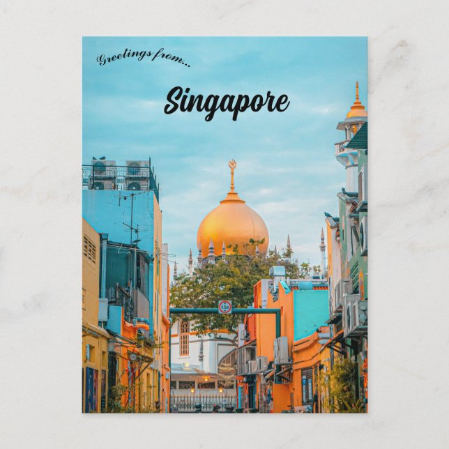 Postal Mezquita en Arab Street Singapur (Anverso)